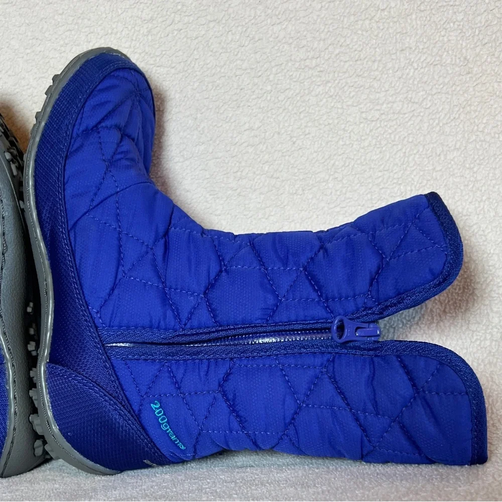 Columbia Blue Quilted Winter Boots kids Girls Size 3 Minx Slip Iii